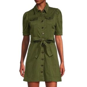 Chelsea & Violet Short-Sleeve Button Front Dress with Belt